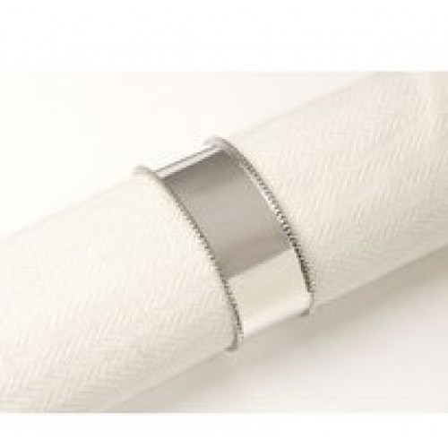 Zilveren servetband ovaal 4x6 cm met parel rand - 601787
