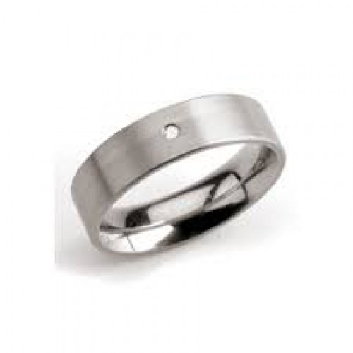 Boccia Titanium ring met 1x0.03ct briljant geslepen diamant maat 57 - 000026087