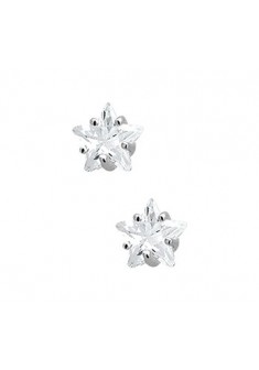 Zilveren oorknoppen zirkonia ster 6mm - 000041844 Zilveren oorknoppen zirkonia ster 6mm - 000041844
