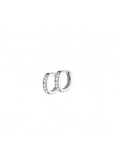 Zilveren klap oorringen met zirkonia 11x2.2mm - 601213 Zilveren klap oorringen met zirkonia 11x2.2mm - 601213