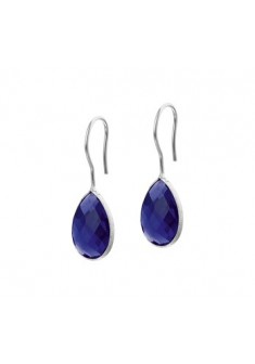 Zilveren oorhangers franse oorhaak met blauw zirkonia 16.5/11.5 mm - 606194 Zilveren oorhangers franse oorhaak met blauw zirkonia 16.5/11.5 mm - 606194