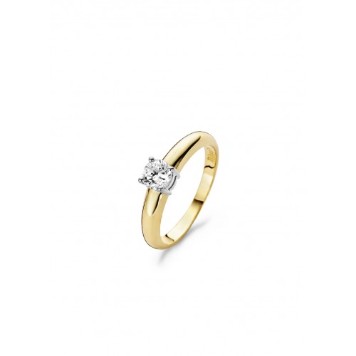 BLUSH bicolor gouden ring met zirkonia mt.56 - 601551