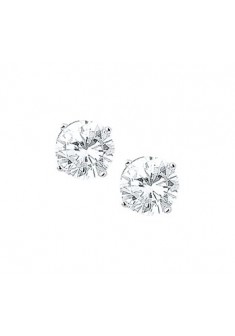 Gerhodineerd zilveren oorknoppen met zirkonia 8mm - 000047125 Gerhodineerd zilveren oorknoppen met zirkonia 8mm - 000047125
