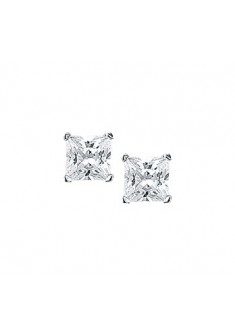 Zilveren gerohdineerde oorknoppen met zirkonia 6mm - 000047129 Zilveren gerohdineerde oorknoppen met zirkonia 6mm - 000047129