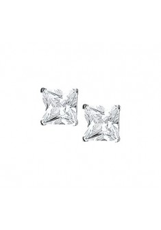 Zilveren gerohdineerde oorknoppen met zirkonia 7mm - 000047329 Zilveren gerohdineerde oorknoppen met zirkonia 7mm - 000047329