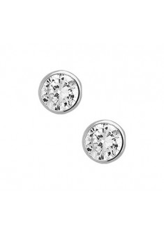 Zilveren gerhodineerde oorknoppen met zirkonia 6mm - 000047330 Zilveren gerhodineerde oorknoppen met zirkonia 6mm - 000047330
