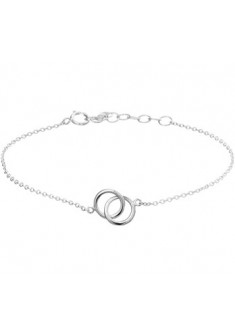 Zilveren gerhodineerde anker armband 16-19cm met 2 ringen(14.5-7.5 mm) door elkaar - 602391 Zilveren gerhodineerde anker armband 16-19cm met 2 ringen(14.5-7.5 mm) door elkaar - 602391