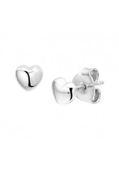 Zilveren gerhodineerd hartje oorknoppen 4/4.5mm - 602535 Zilveren gerhodineerd hartje oorknoppen 4/4.5mm - 602535