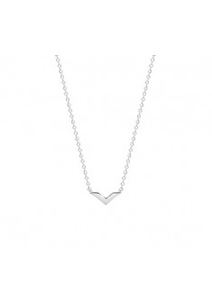 Zilver gerhodineerd collier met V- hanger 40-44cm - 604735 Zilver gerhodineerd collier met V- hanger 40-44cm - 604735