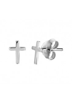 Zilver gerhodineerde oorknoppen kruis - 605550 Zilver gerhodineerde oorknoppen kruis - 605550