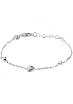 Zilveren gerhodineerde armband met hart/bolltjes 11-13cm - 606034