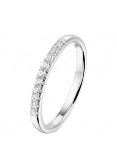 Zilveren gerhodineerde ring met zirkonia in rijzetting breedte 2mm mt.18,5 - 607211 Zilveren gerhodineerde ring met zirkonia in rijzetting breedte 2mm mt.18,5 - 607211