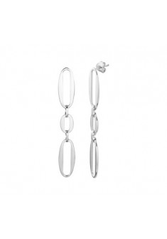 Zilveren gerhodineerde oorhangers met paperclip 10/65 mm - 608152 Zilveren gerhodineerde oorhangers met paperclip 10/65 mm - 608152