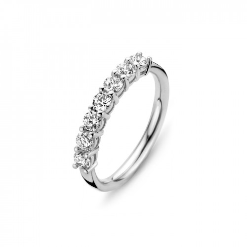 MOMENTS CLASSICS zilveren 7 steens rijring met zirkonia mt 54 - 605792