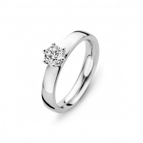 MOMENTS CLASSICS  zilveren ring met zirkonia mt 54 - 605794