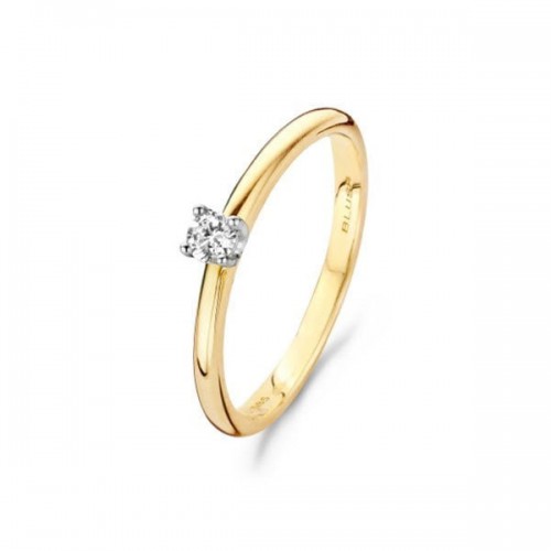 BLUSH Diamonds bicolor gouden ring met 1x briljant geslepen diamant mt. 58 - 602806