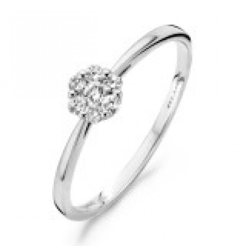 BLUSH Diamonds witgouden ring met 7x briljant geslepen diamant 0.15 crt. totaal  mt. 54 - 602812