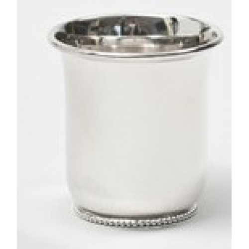 Verzilverde kinderbeker tulp met parelrand - 607064