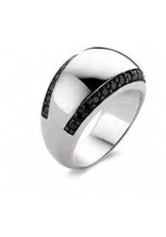 TiSento zilveren ring met zwart zirkonia aan de rand mt.56 - 000037940 TiSento zilveren ring met zwart zirkonia aan de rand mt.56 - 000037940
