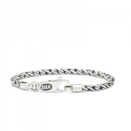 Silk armband  zilver  19 CM - 605156