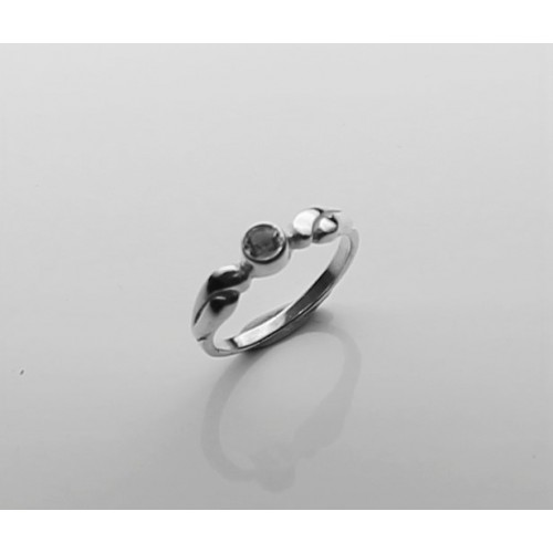 Zilveren fantasie ring met zirkonia mt.13 - 607425