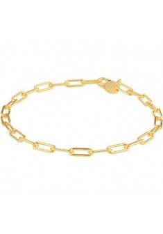 Zilver geelvergulde schakel armband 19cm/3.5mm - 607458 Zilver geelvergulde schakel armband 19cm/3.5mm - 607458