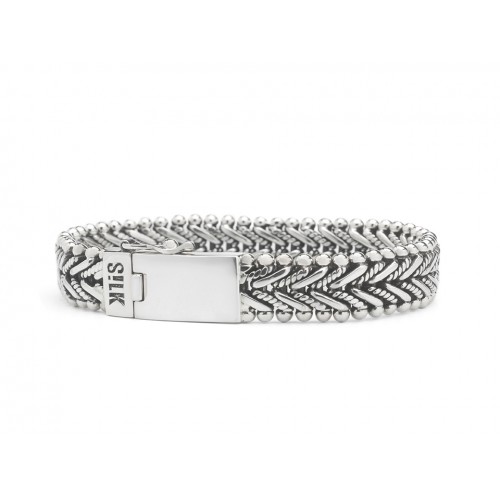 Silk armband  zilver 19cm - 601591