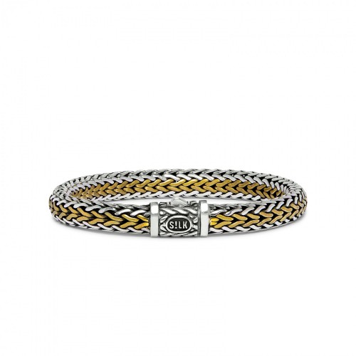 Silk armband  zilver met messing 20cm - 606095