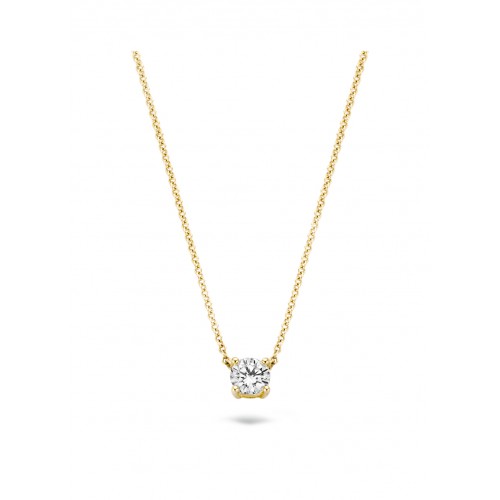 BLUSH geelgouden ankercollier met zirkonia hanger 5mm lengte collier 42 cm - 602784