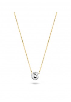 BLUSH GOUDEN BICOLOR COLLIER MET WITGOUDEN HANGER ZIRKONIA - 603908 BLUSH GOUDEN BICOLOR COLLIER MET WITGOUDEN HANGER ZIRKONIA - 603908