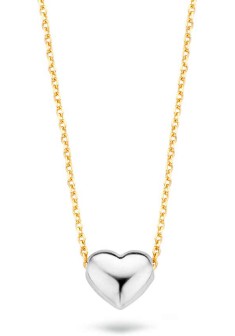 BLUSH GOUDEN COLLIER MET WITGOUDEN HARTHANGER lengte 42 cm - 603488 BLUSH GOUDEN COLLIER MET WITGOUDEN HARTHANGER lengte 42 cm - 603488