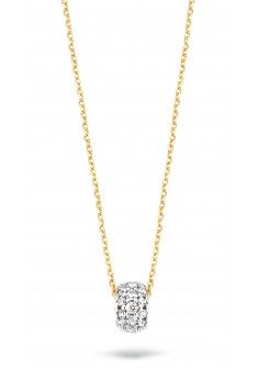 BLUSH GEEL GOUDEN COLLIER MET WITGOUDEN HANGER ZIRKONIA lengte 42 cm - 603448 BLUSH GEEL GOUDEN COLLIER MET WITGOUDEN HANGER ZIRKONIA lengte 42 cm - 603448