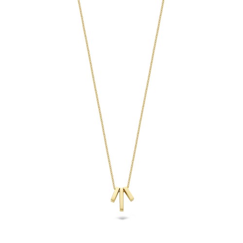 BLUSH  geelgouden collier met 3 staafjes  hanger  lengte 42 cm - 607947