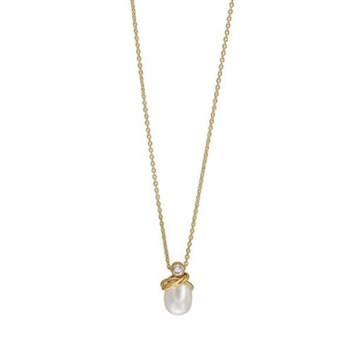 Rabinovich zilver verguld collier met witte parel - 000044582
