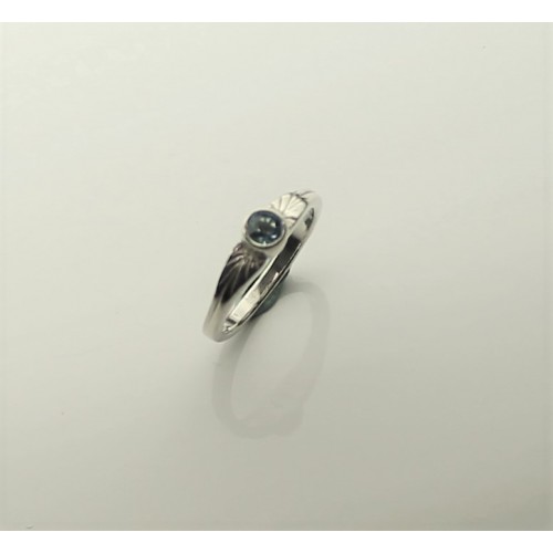 Zilveren fantasie ring met blauw zirkonia mt. 13 - 607421