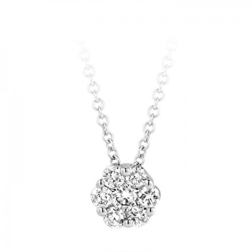 BLUSH Diamonds witgouden  ankercollier met hanger gezet met 0.15ct briljant geslepen diamant lengte collier 42cm - 606539