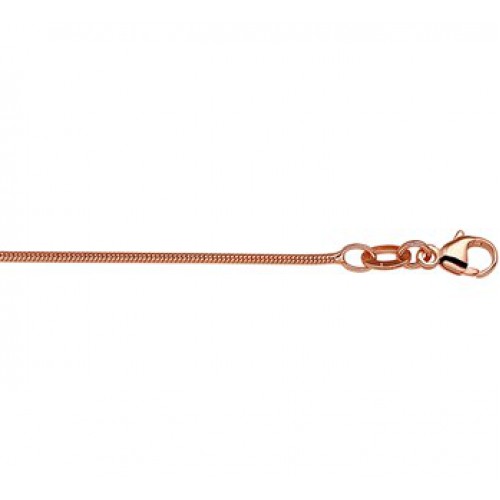 Zilver rosé verguld slang collier  lengte 42cm dikte 1.2mm - 606349