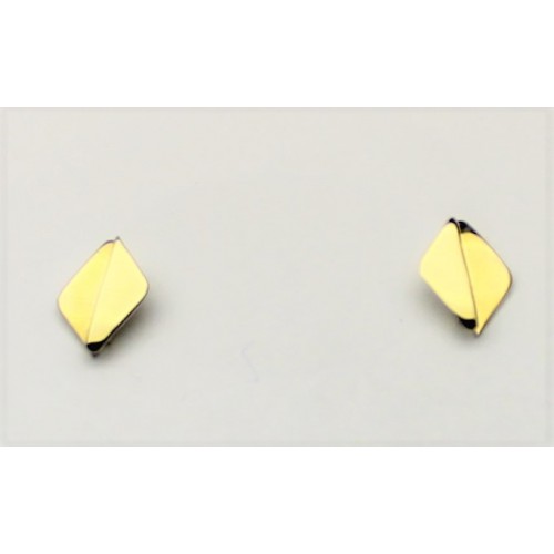 Bicolor gouden fantasie oorknoppen  7.5/6 mm - 000050496
