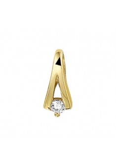 Geelgouden fantasie hanger met zirkonia 10.5x4.5mm - 605116 Geelgouden fantasie hanger met zirkonia 10.5x4.5mm - 605116