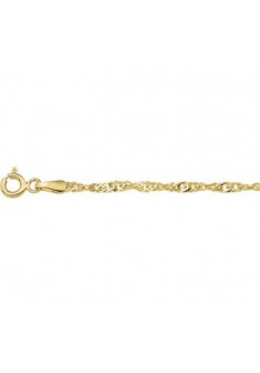 Geelgouden singaporecollier, lengte 42cm breedte 2.3mm - 000026357 Geelgouden singaporecollier, lengte 42cm breedte 2.3mm - 000026357