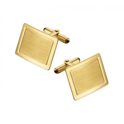 Geelgouden manchetknopen fantasie poli/mat maat 20/15 mm - 602995