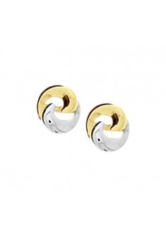 Bicolor gouden oorknoppen diameter 6,5mm - 602476