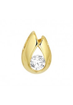 Geelgouden hanger met zirkonia 9.5/6.5mm - 605118 Geelgouden hanger met zirkonia 9.5/6.5mm - 605118
