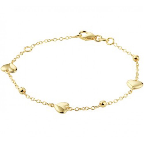 Geelgouden armband met hartjes ( 5.5-6) mt. 12-14 cm - 606047