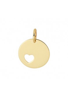 Geelgouden graveer hanger rond met hart 14/10,5 - 605556 Geelgouden graveer hanger rond met hart 14/10,5 - 605556
