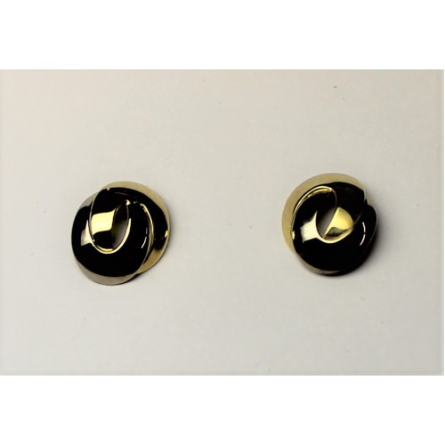 Bicolor gouden fantasie oorknoppen 10/8.2 mm - 000050494