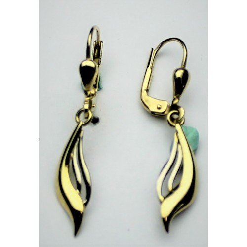 Bicolor gouden oorhangers met brisure haak, oorbel zonder haak 20x6mm - 000050490