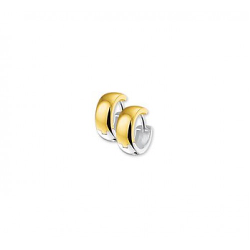 Bicolor gouden klap oorringen bol 13/4.5 mm - 000028892