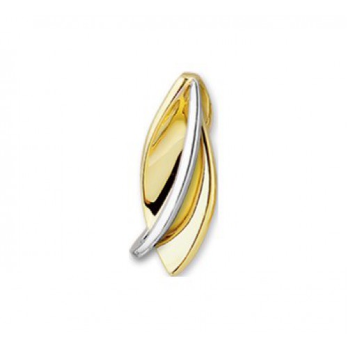 Bicolor gouden fantasie hanger 19x7mm - 000048455