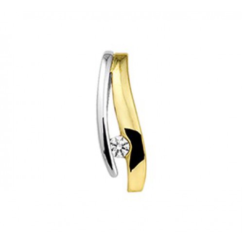Bicolor gouden hanger met zirkonia 5/16mm - 604561